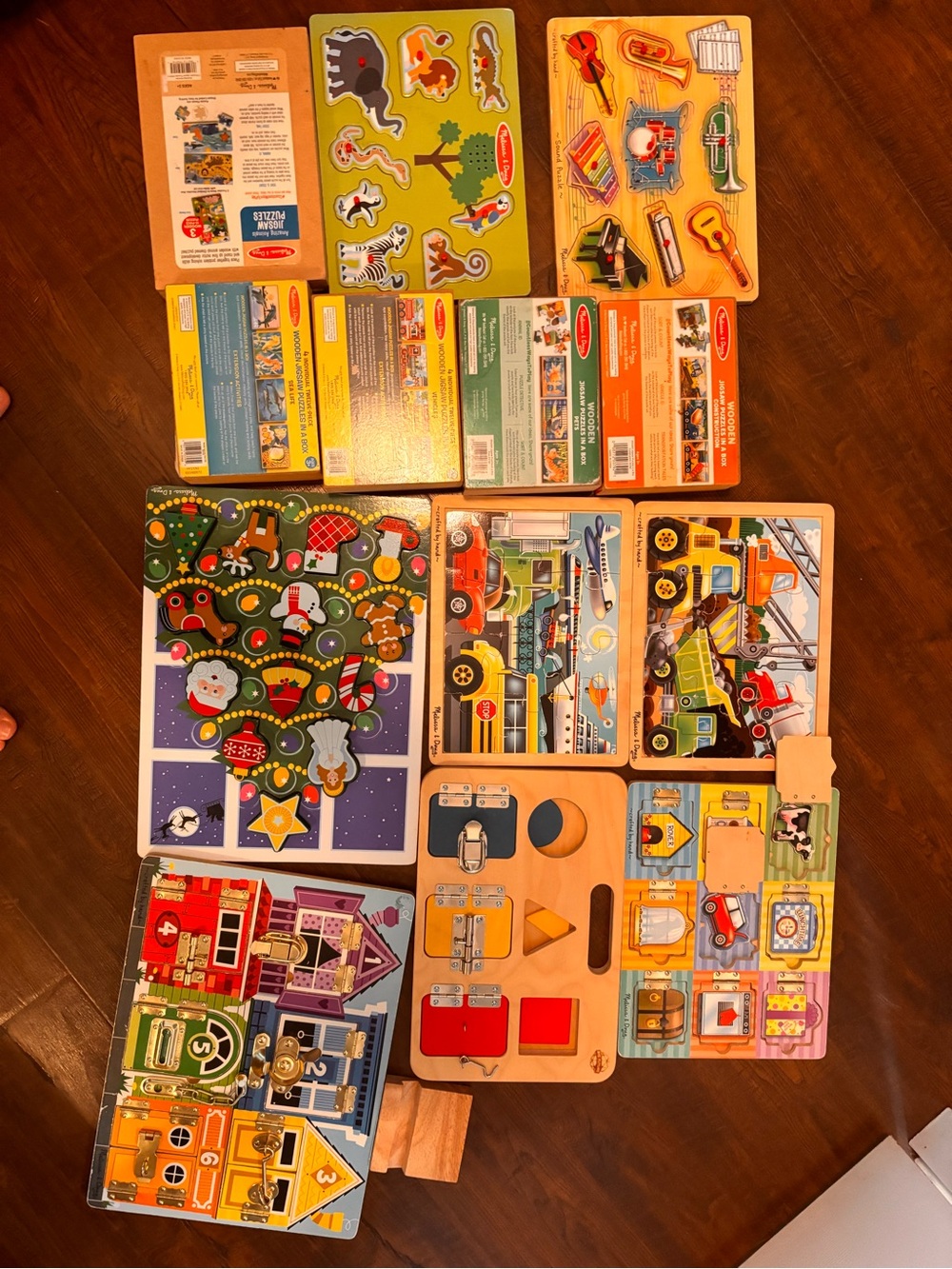 Huge lot wooden Melissa and Doug toddler puzzles